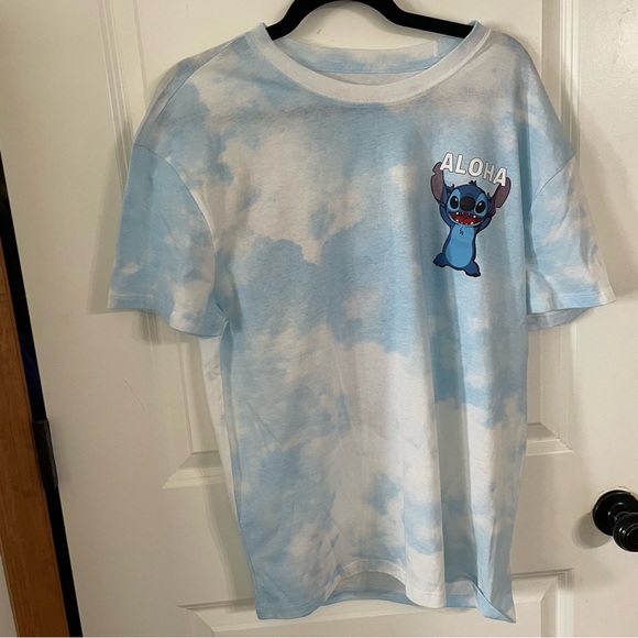 Disney Stitch Blue and White Aloha Teen Tee - Picture 3 of 8